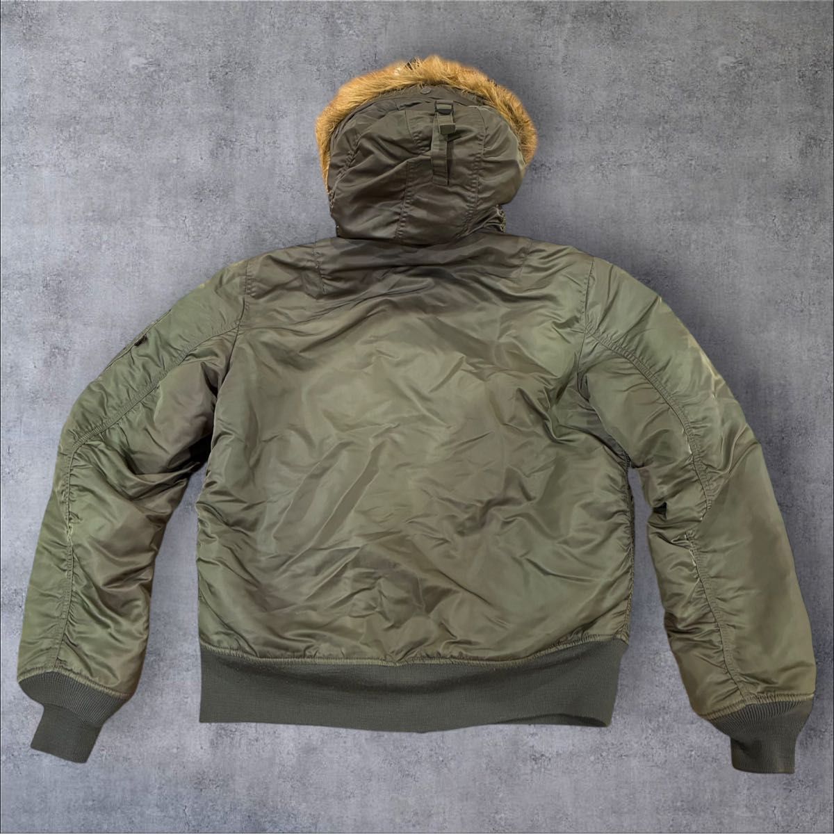 希少 00s アルファ N-2B MA-1 ファー フライトジャケット XL セージ