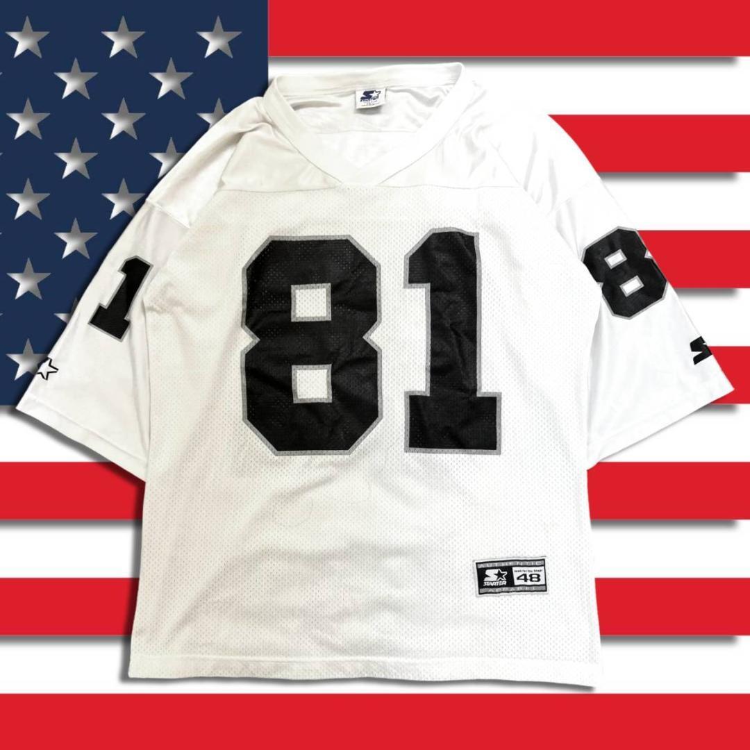 90s USA製 レイダース ゲームシャツ 48 L STARTER NFL Oakland Raiders