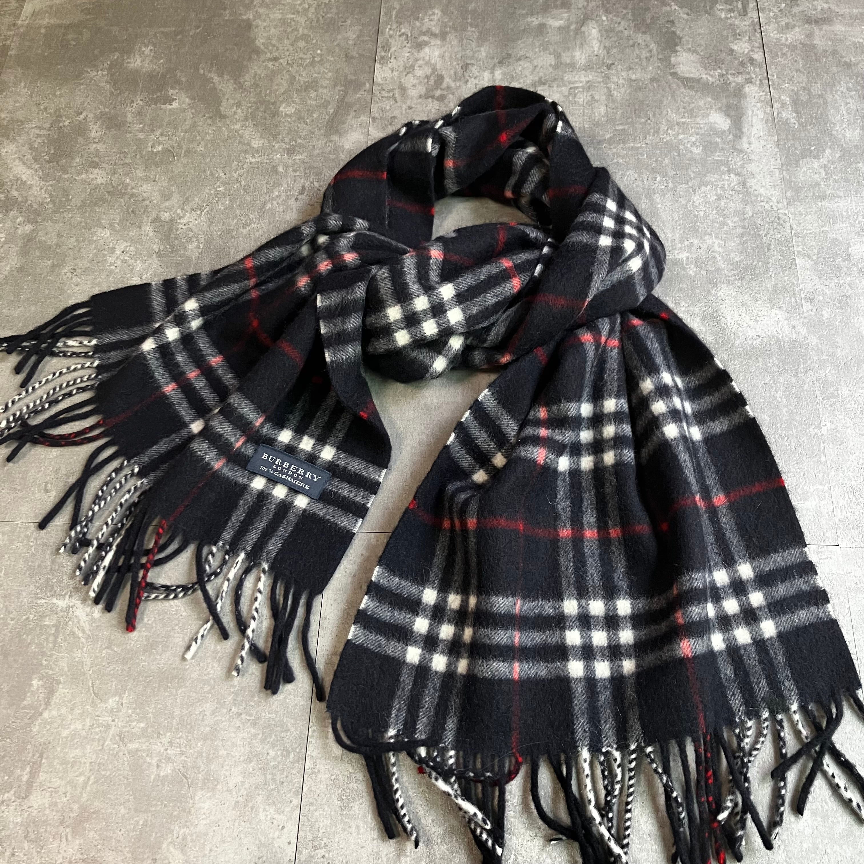 BURBERRY LONDON マフラー カシミヤ100% Bロゴ BURBERRY LONDON