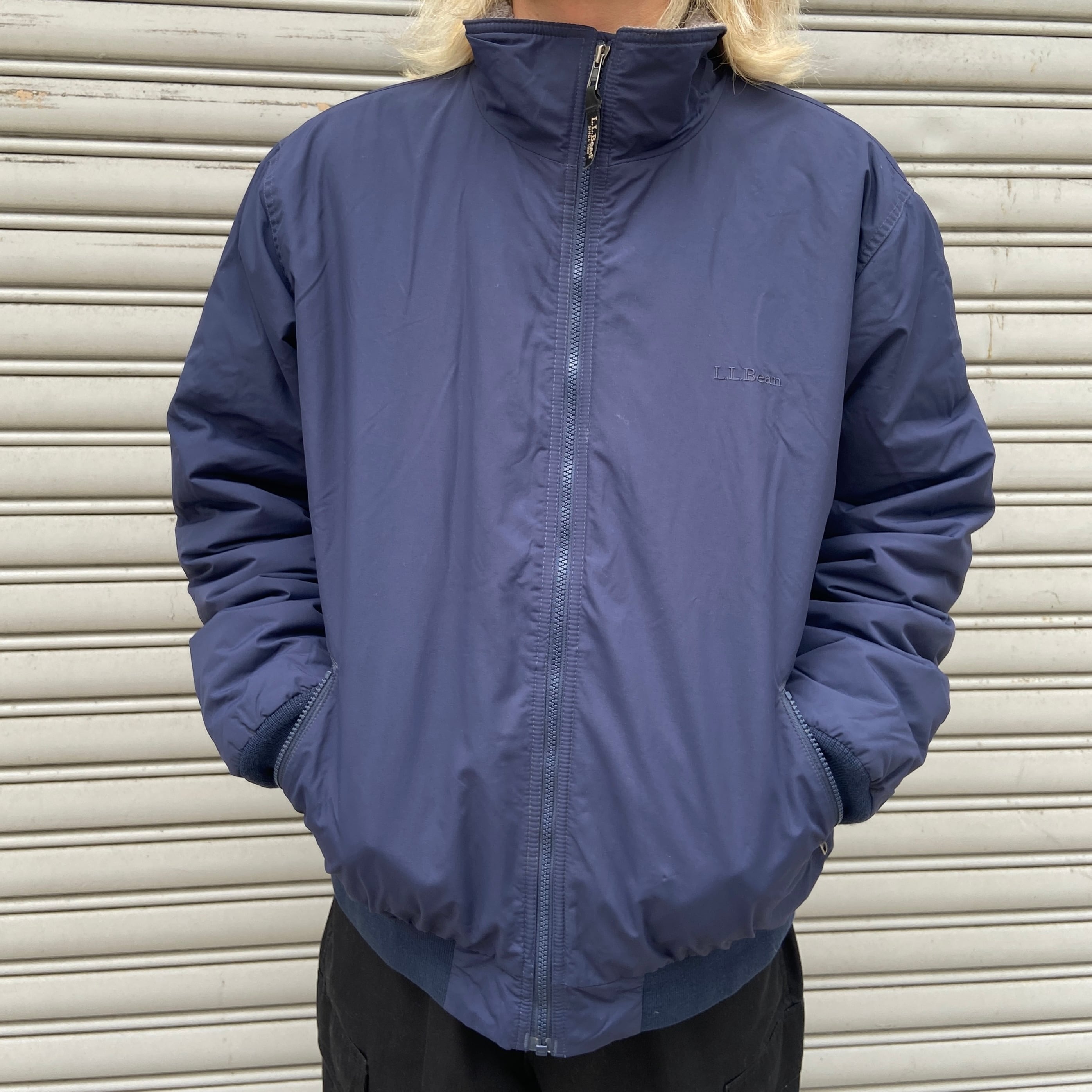 00s エルエルビーン ウォームアップジャケット ナイロンジャケット 紺