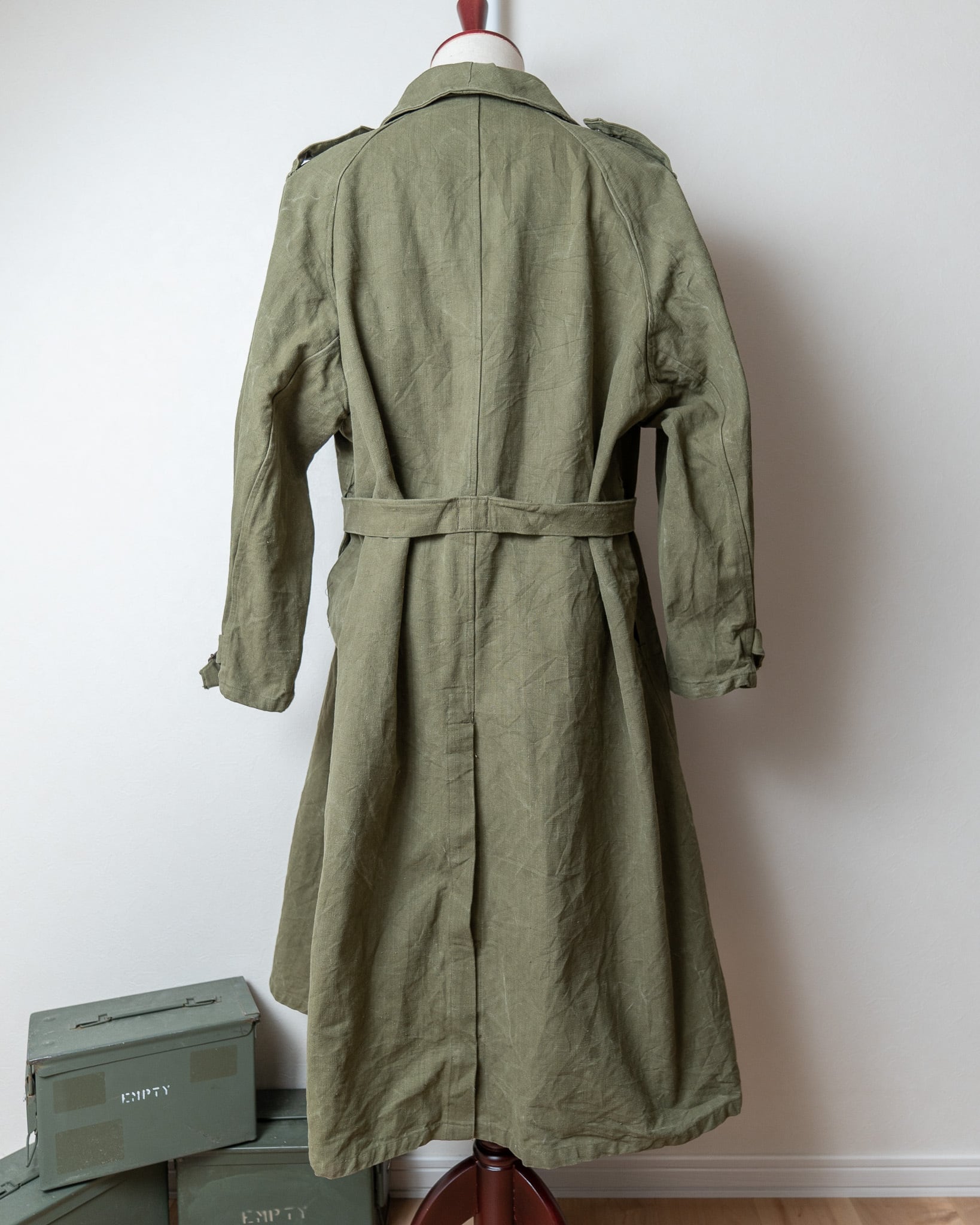 USED】40-50's French Army M-35 Motorcycle Coat Long Type 実物