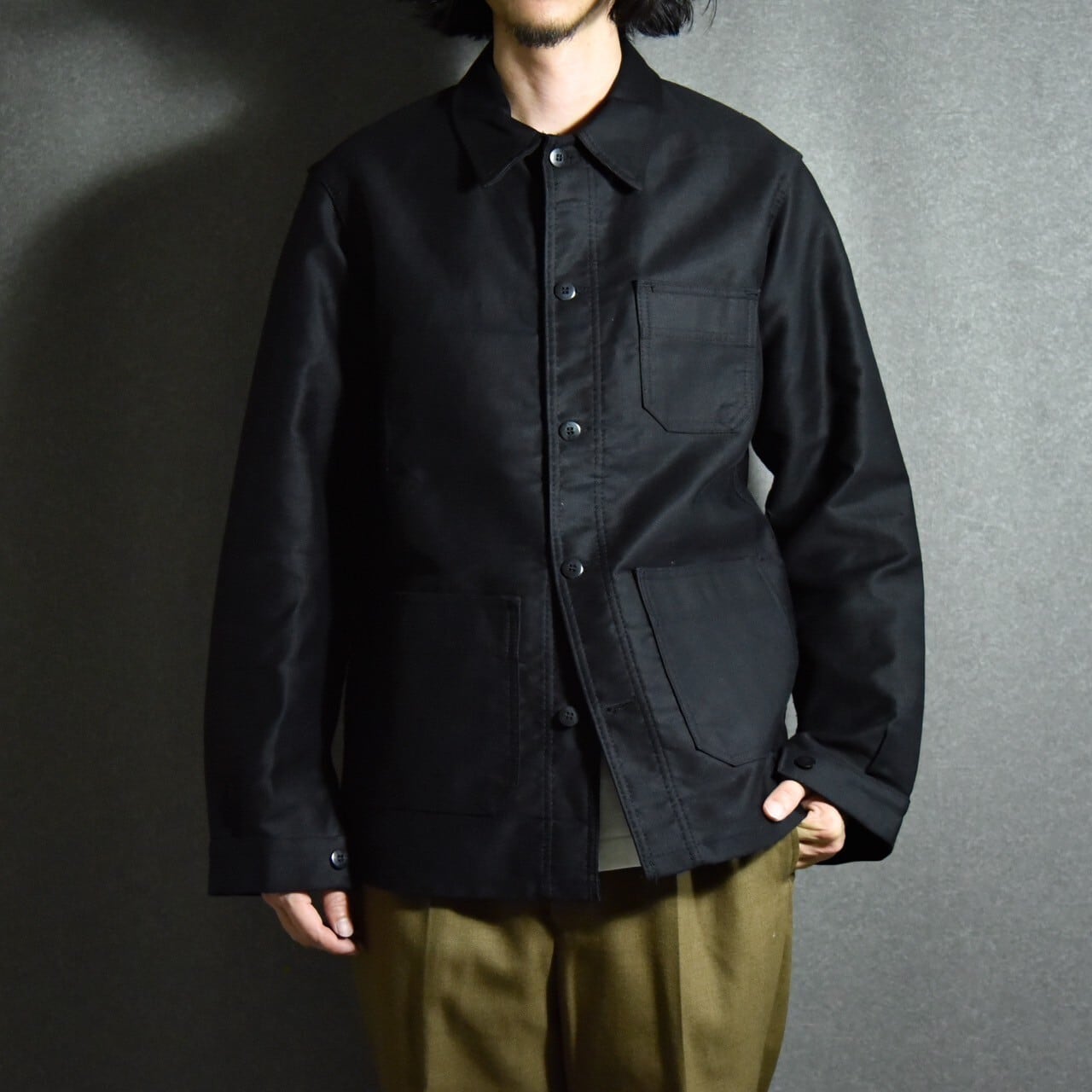 DEAD STOCK】70s MONT KEMMEL BLACK MOLESKIN French Work Jacket