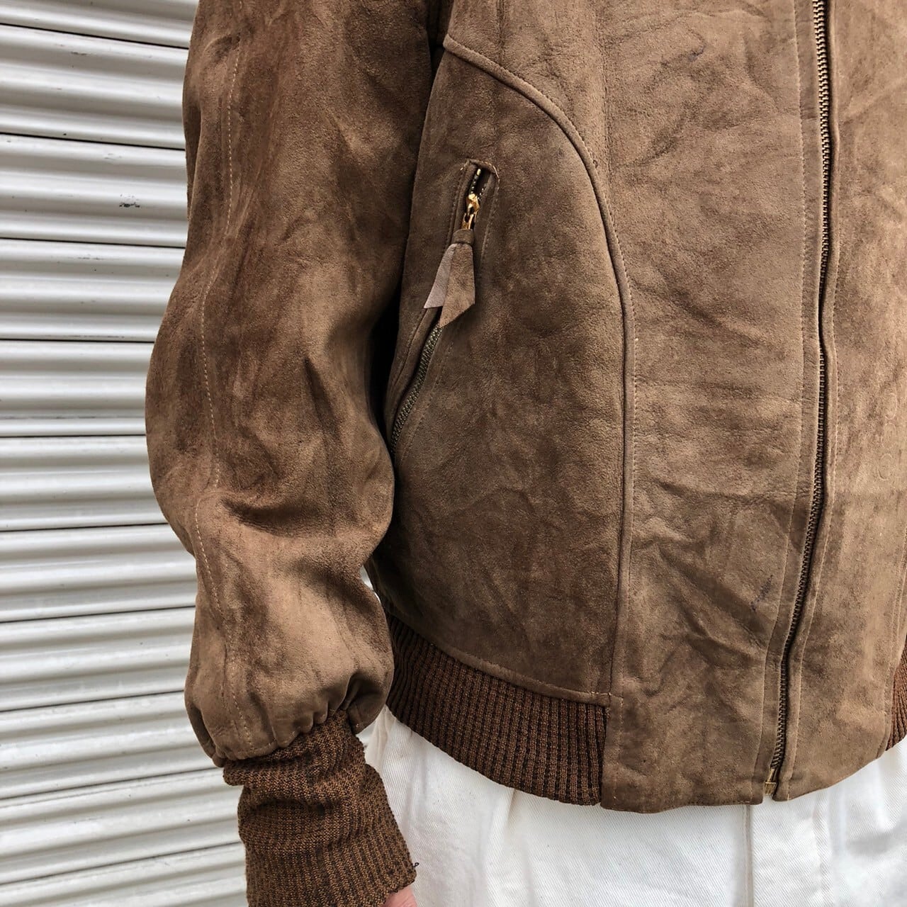 50s USA製 ディアスキン スウェード レザー ブルゾン ジャケット