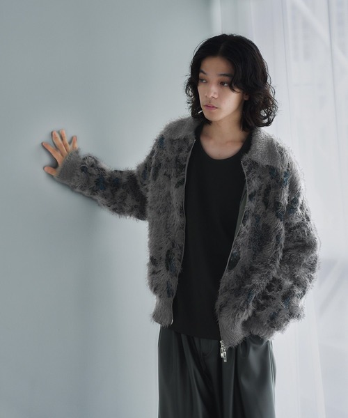 HARE（ハレ）の「MIXヤーンフラワーニットブルゾン(HARE)（ニット