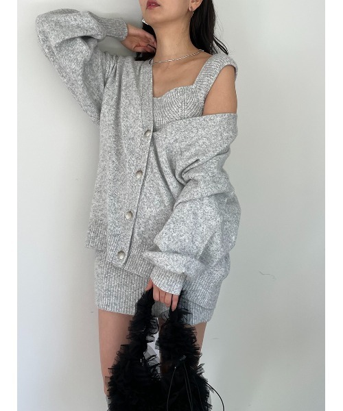 SNIDEL（スナイデル）の「ビッグカーデ&ミニニットワンピースセット