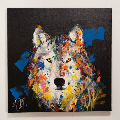 ジム・ブランデンバーグ 直筆サイン入り プリント 写真アート現状品 狼