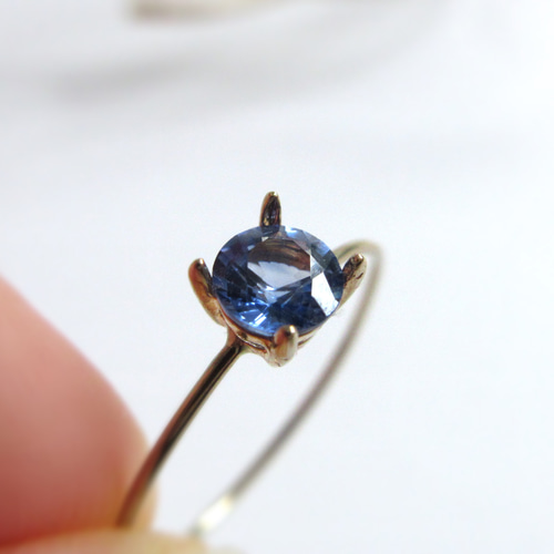 K10上質粒4mm「スリランカ産ブルーサファイア」ファセットリング【9月