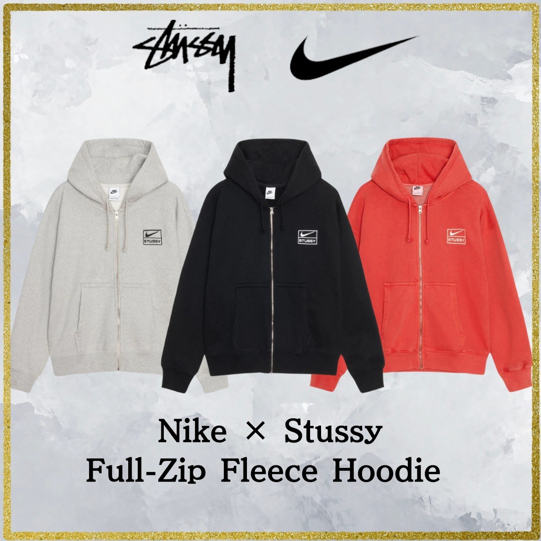 希少】 Nike x Stussy Full-Zip Fleece Hoodie ステューシー (STUSSY
