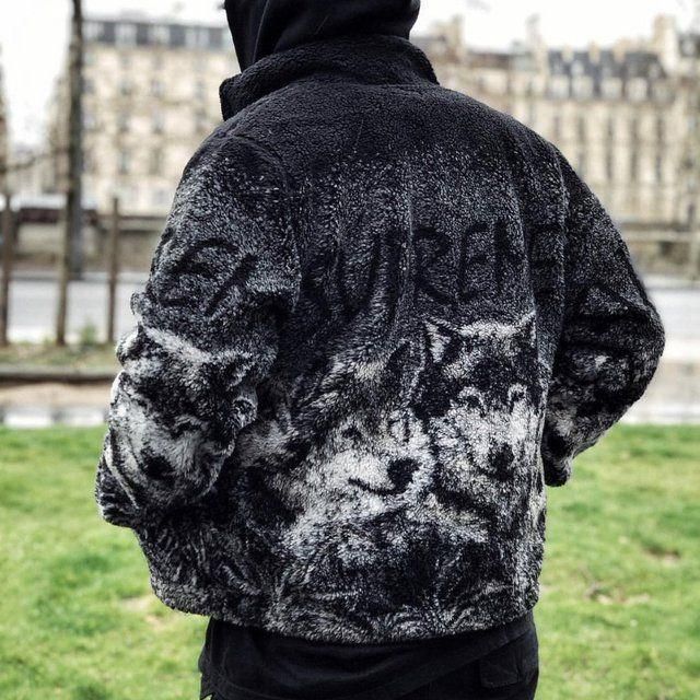 Supreme Wolf Fleece Jacket シュプリーム ウルフ フリース 黒
