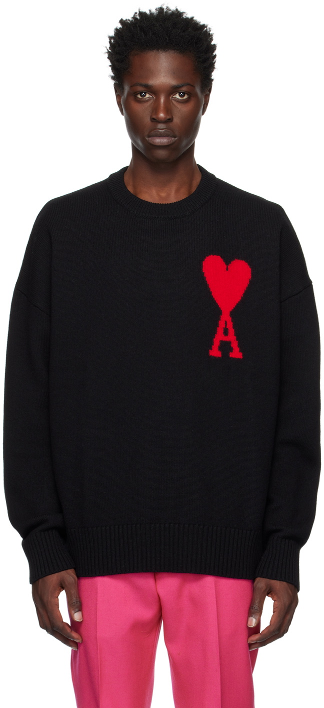AMI Paris Black Ami De Cœur Sweater AMI