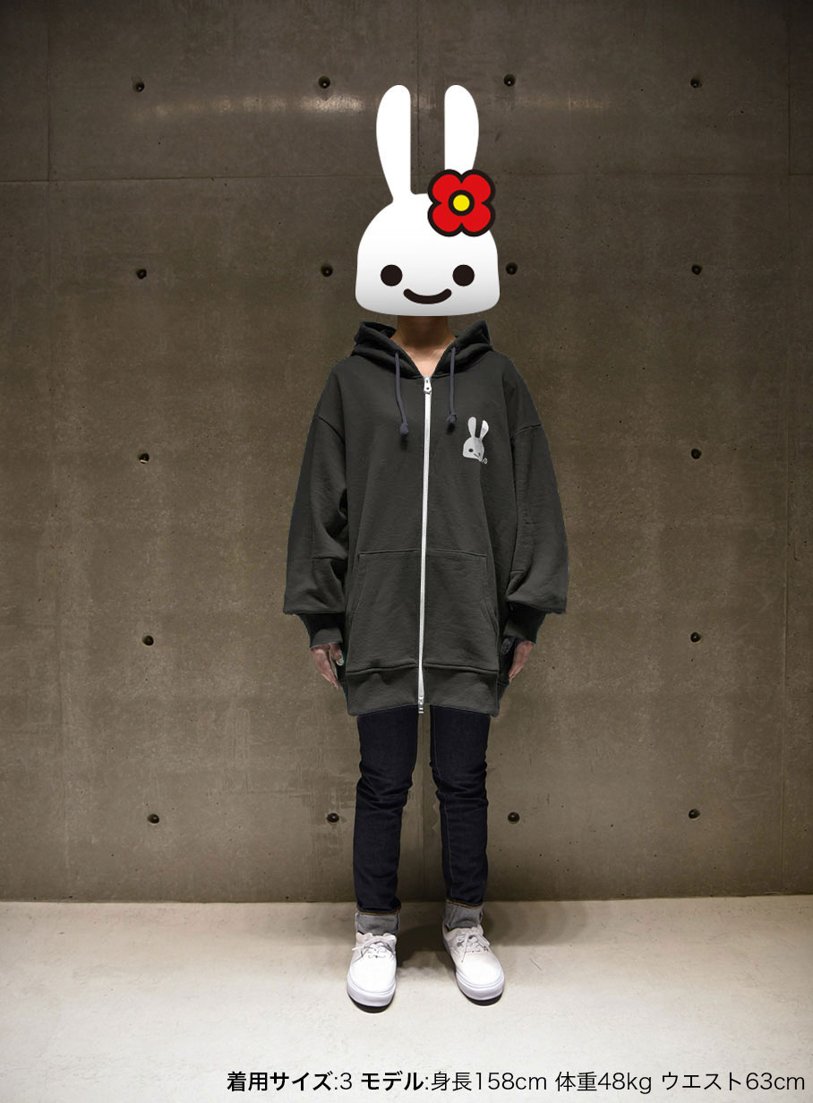 大きいZIPパーカー ウサギ1匹｜ウサギがいる｜CUNE ONLINE STORE