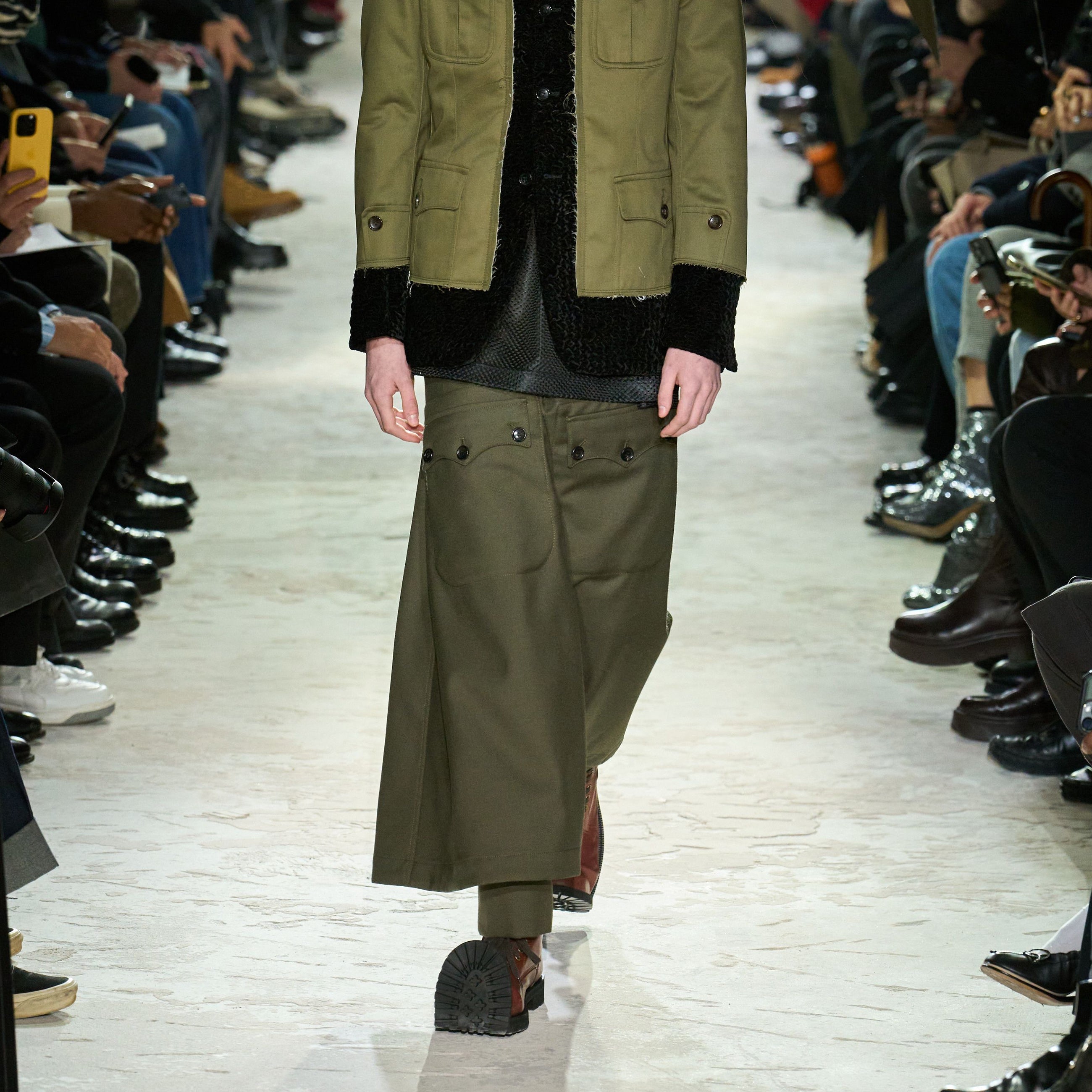 WRAP PANTS GREEN GREY - COMME des GARÇONS HOMME PLUS(コム デ