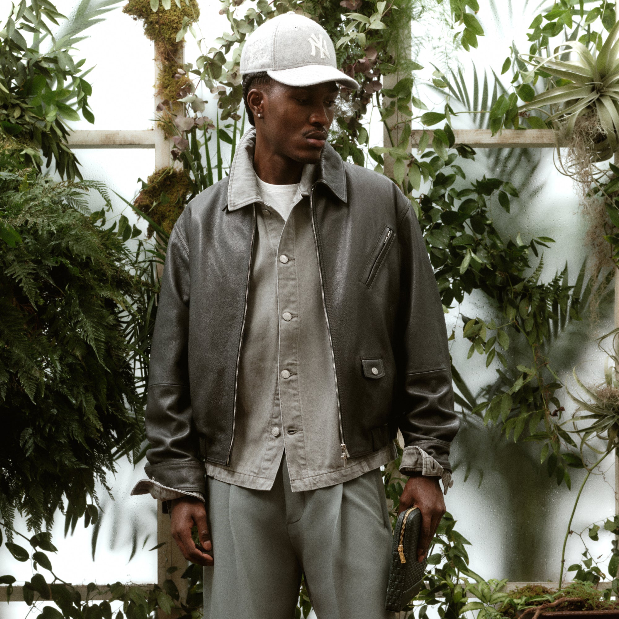 Kith Striped Interlock Ginza Shirt Jacket - Light Heather Grey